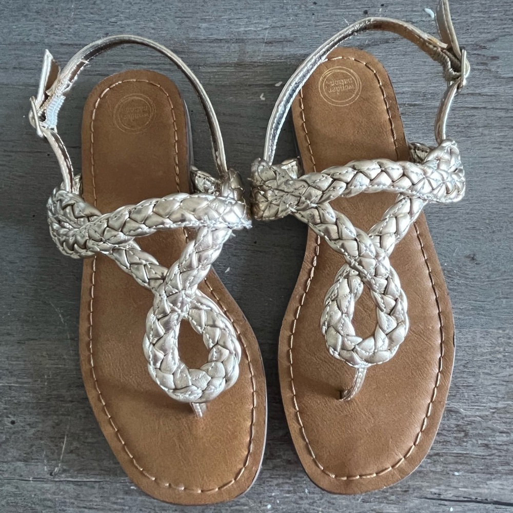 Braided Gold Sandals